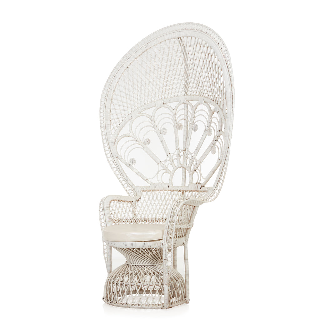 "Delila" 70" Rattan Peacock Chair - White