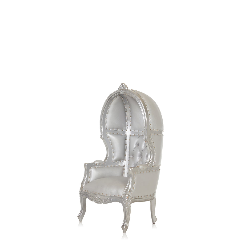 "Mini Canopy" Kids Throne Chair - Silver / Silver