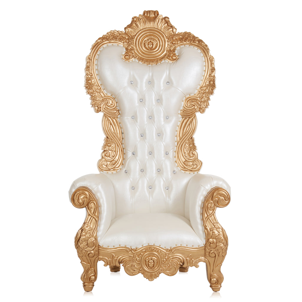 "Medusa" Throne Chair - White / Gold
