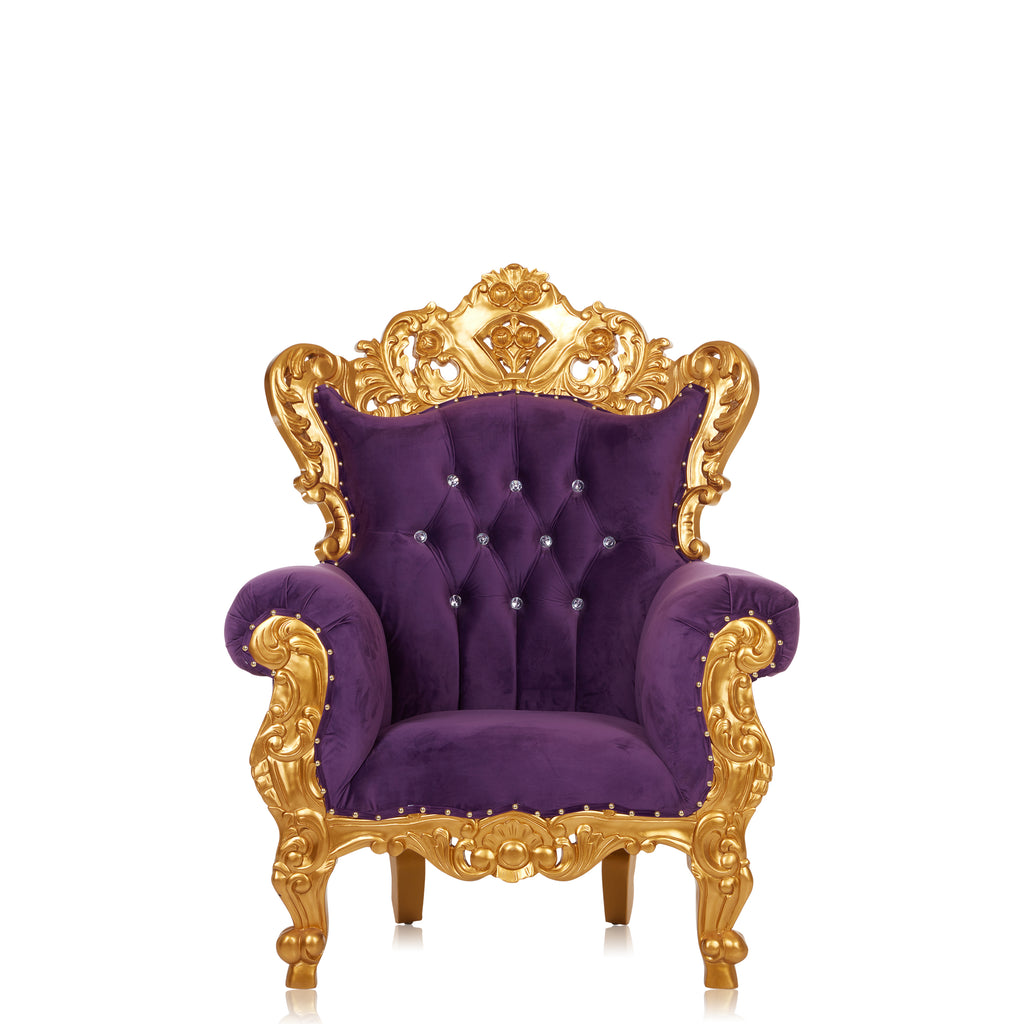 "Lidia" 52" Royal Sofa Chair - Purple / Gold