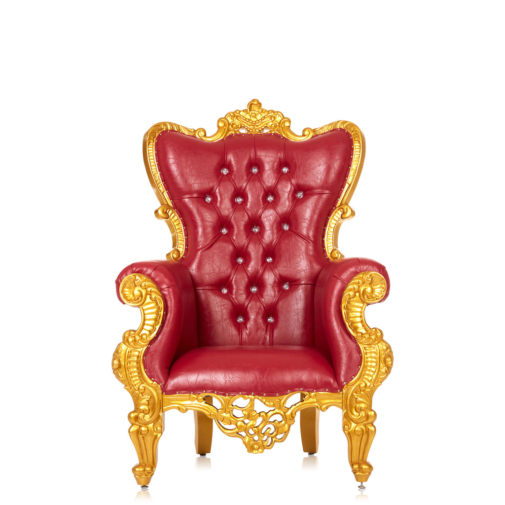 "Queen Sonia" Throne Chair 60" - Red / Gold