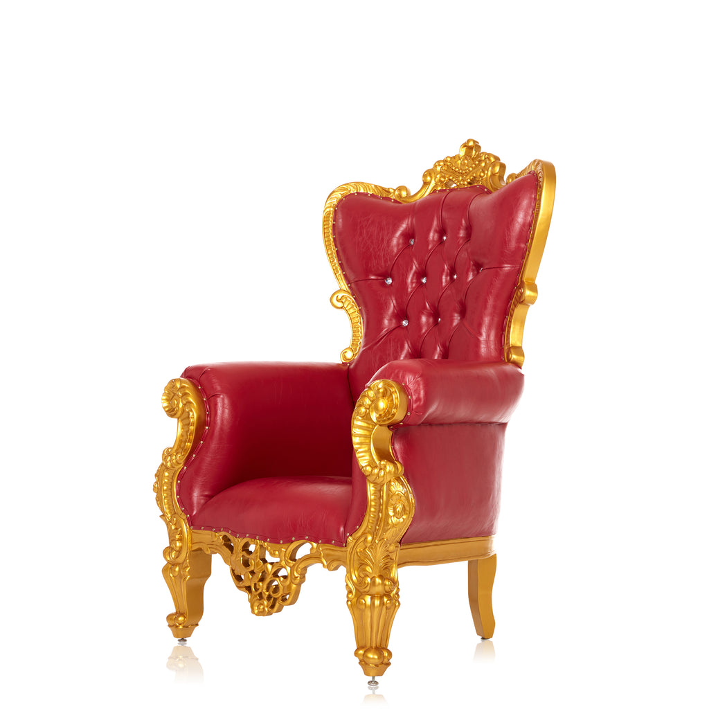 "Queen Sonia" Throne Chair 60" - Red / Gold