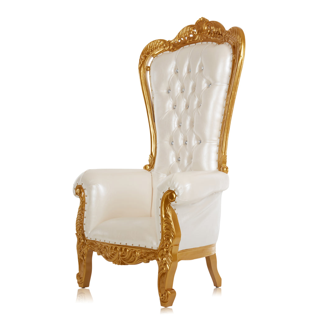 "Queen Adrianna" Royal Throne Chair - White / Gold