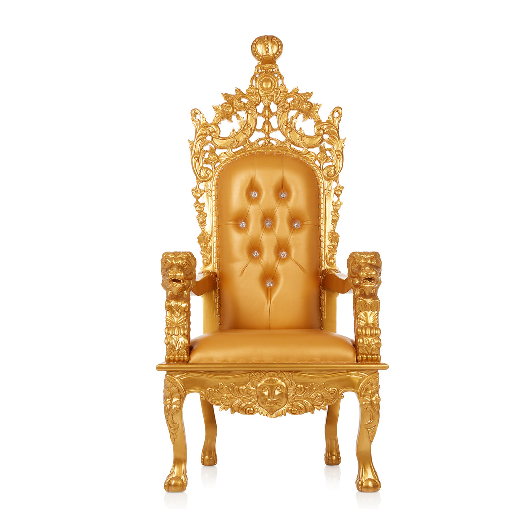 "Cassandra" Throne Chair - Gold / Gold