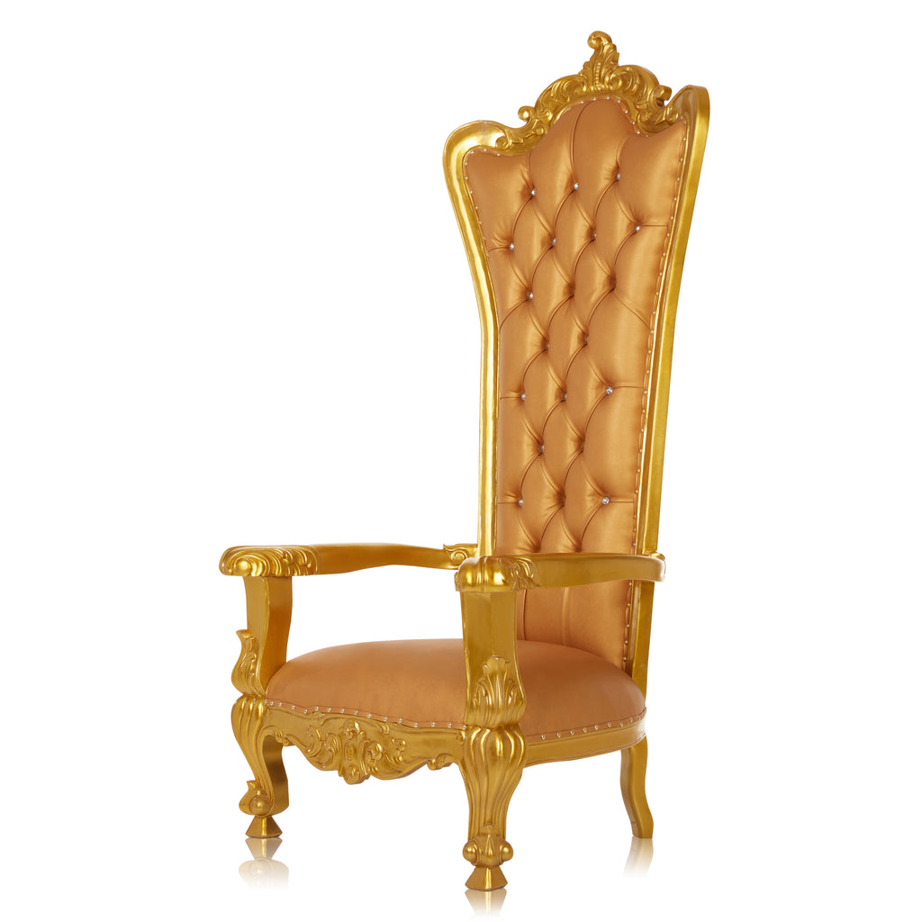 "Kingsley" Royal Throne Chair - Gold / Gold