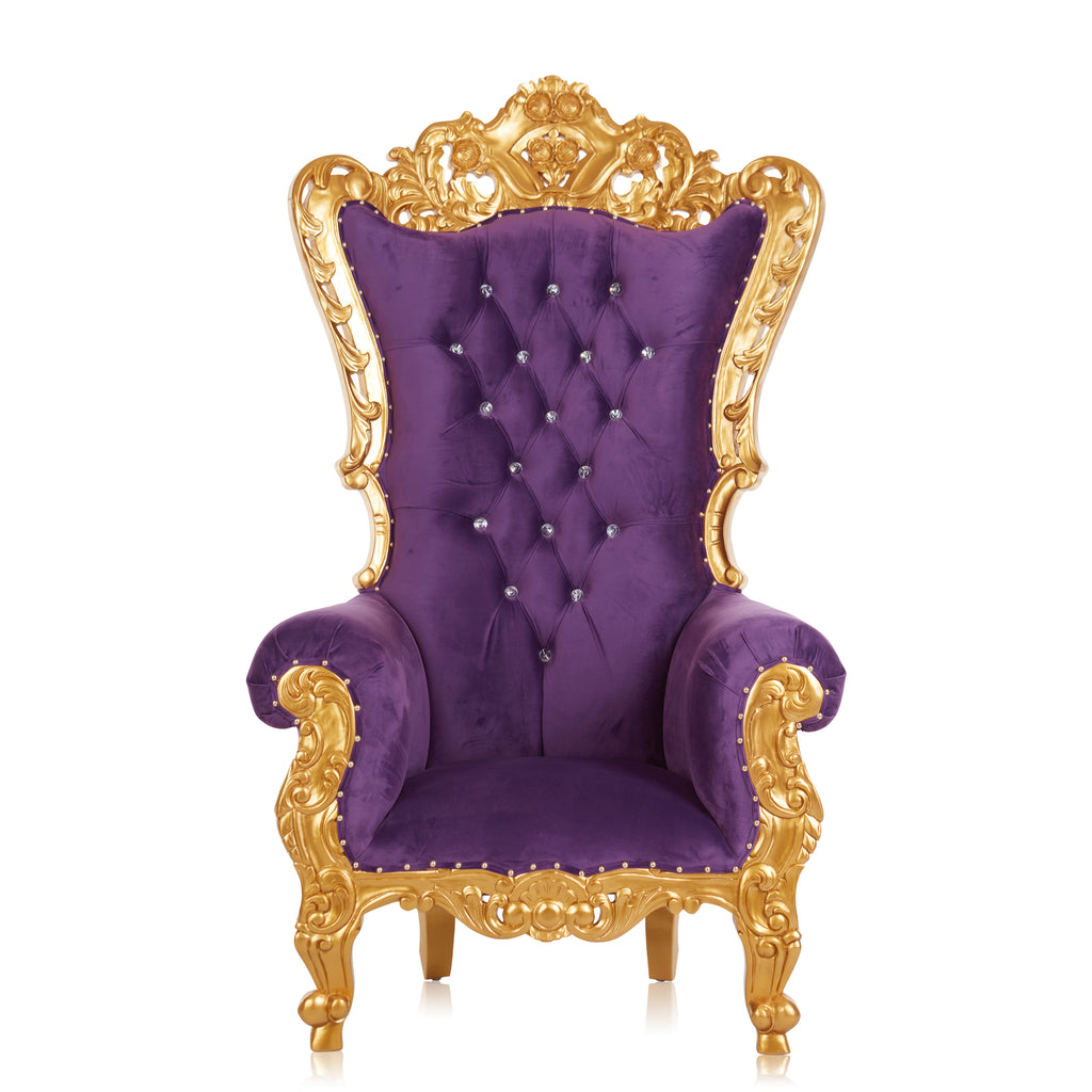 "Queen Venus" Throne Chair - Purple Velvet / Gold