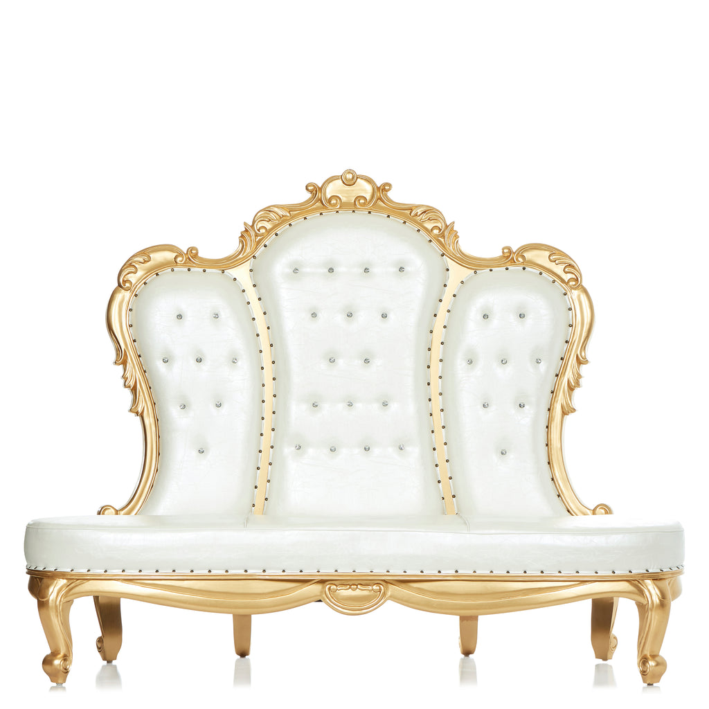 "Beatrice" Party Love Seat - White / Gold