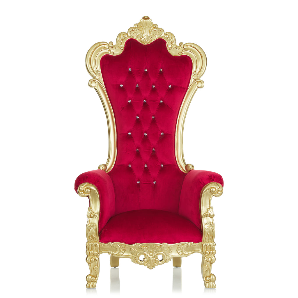 "Dania" Throne Chair - Red Velvet / Gold