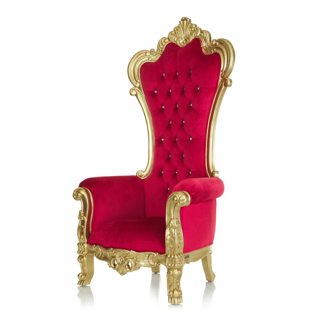 "Dania" Throne Chair - Red Velvet / Gold