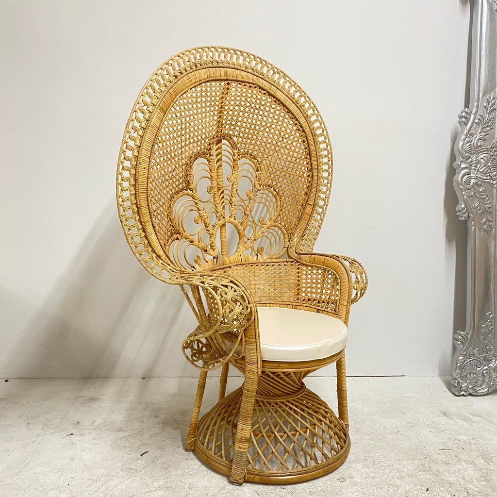 "Delila" 58" Rattan Peacock Chair - Natural