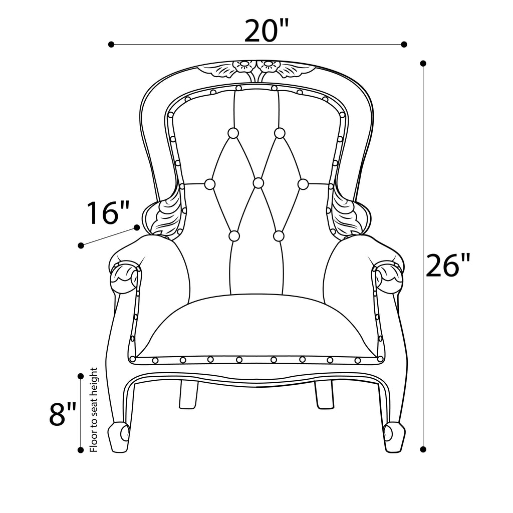 "Amelia 26" Mini Princess Throne Chair - White / Silver