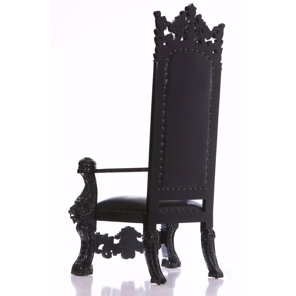 "King Solomon" Gothic Throne Chair - Black / Black