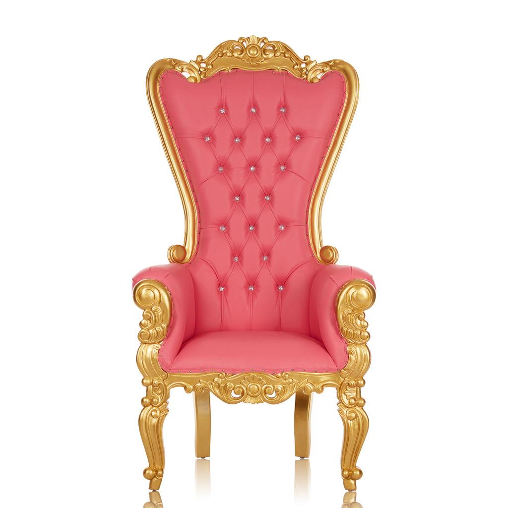 "Queen Tiffany XL" Throne Chair - Pink / Gold
