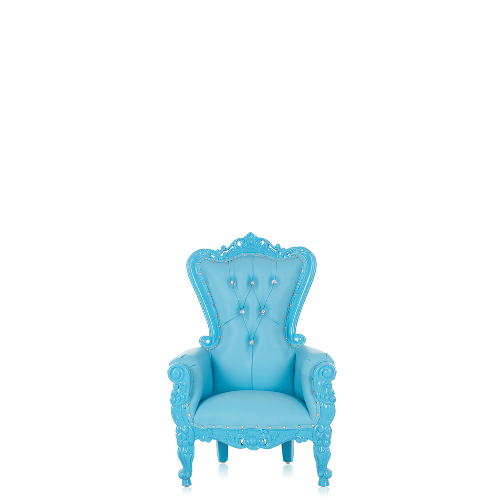 “Mini Tiffany 33" Kids Throne Chair - Light Blue  / Light Blue