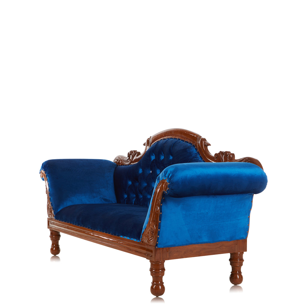 "Arabic Haflah" Royal Chaise Lounge - Blue Velvet / Brown