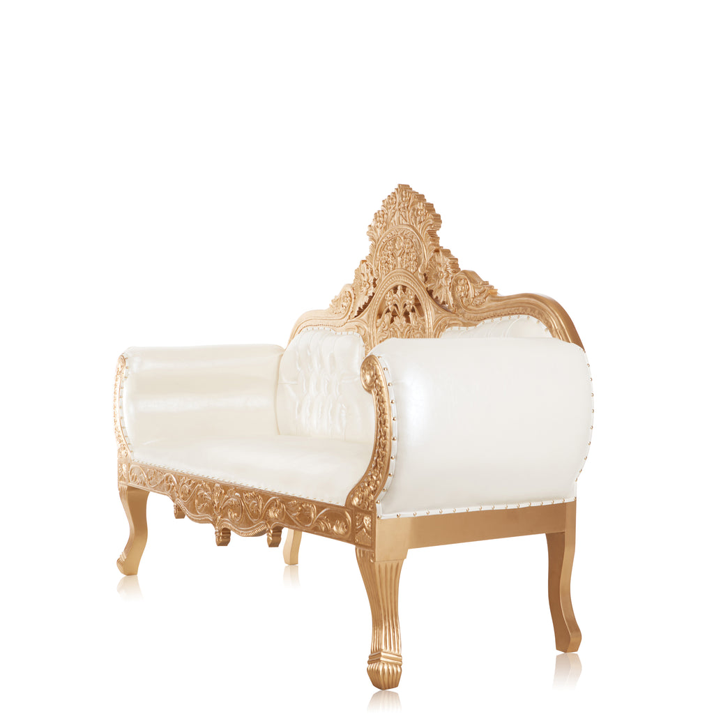 "Queen Anne" Royal Sofa - White / Gold