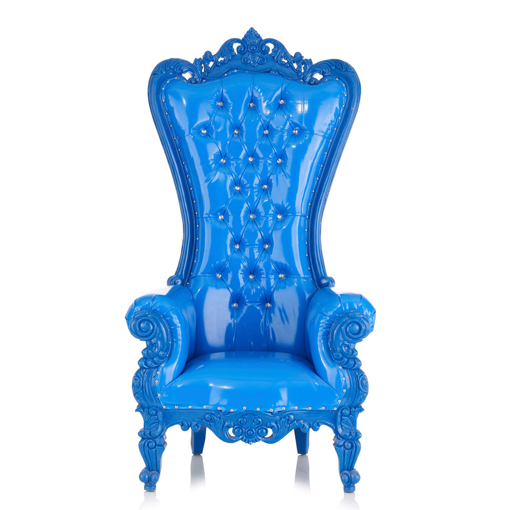 "Queen Tiffany" Throne Chair - Glossy Blue / Blue