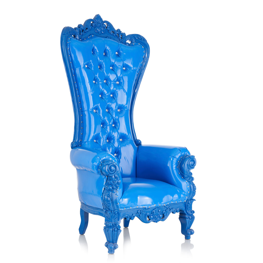 "Queen Tiffany" Throne Chair - Glossy Blue / Blue