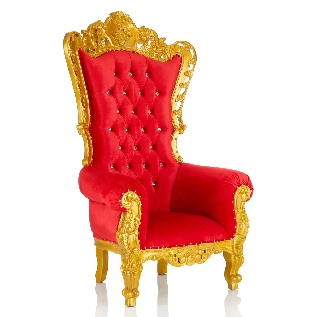 "Queen Venus" Throne Chair - Red Velvet / Gold