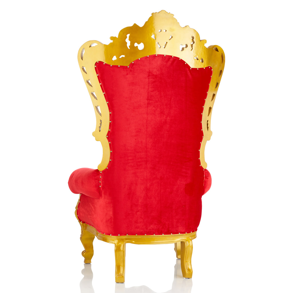 "Queen Venus" Throne Chair - Red Velvet / Gold