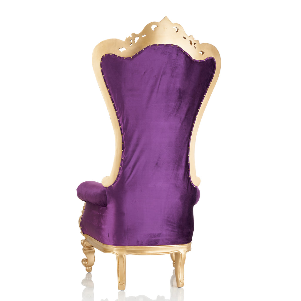 "Queen Tiffany 2.0" Throne Chair - Purple Velvet / Gold