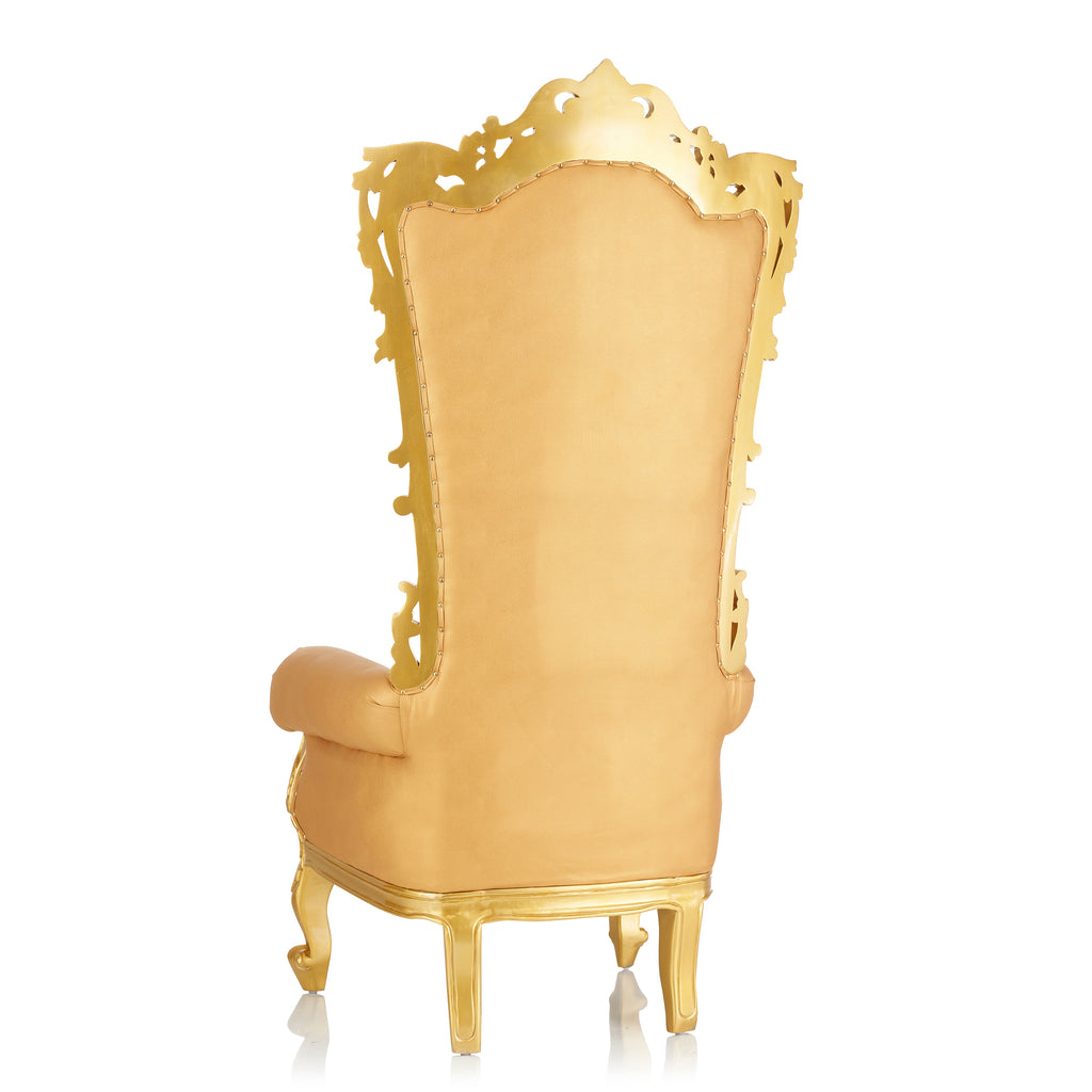 "Noella" Royal Throne Chair - Gold / Gold
