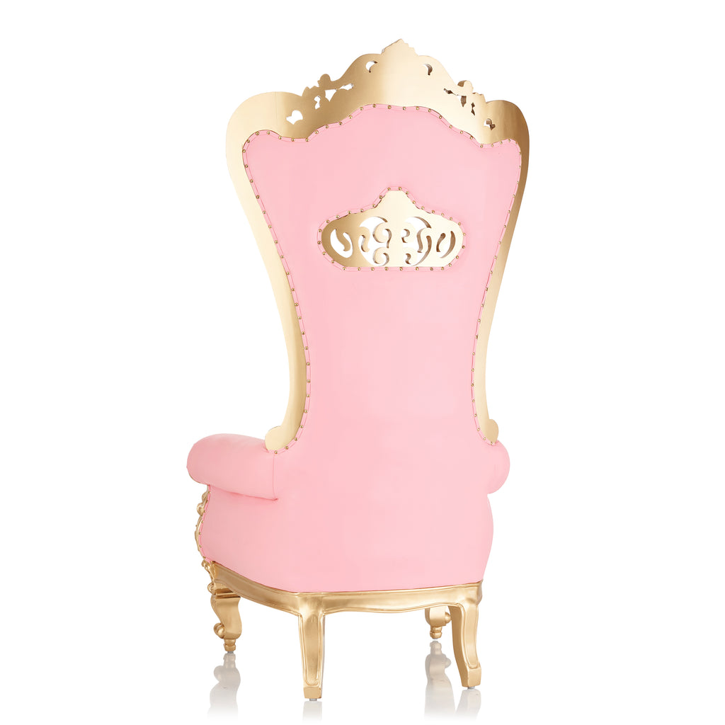 "Crown Tiffany" Throne Chair - Light Pink / Gold