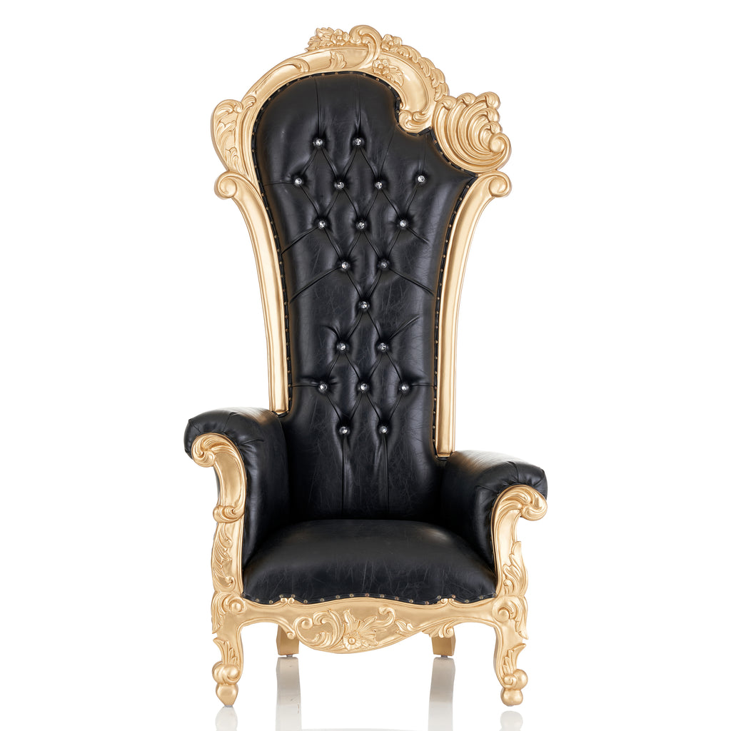 "Stellara" Throne Chair - Gold/ Black