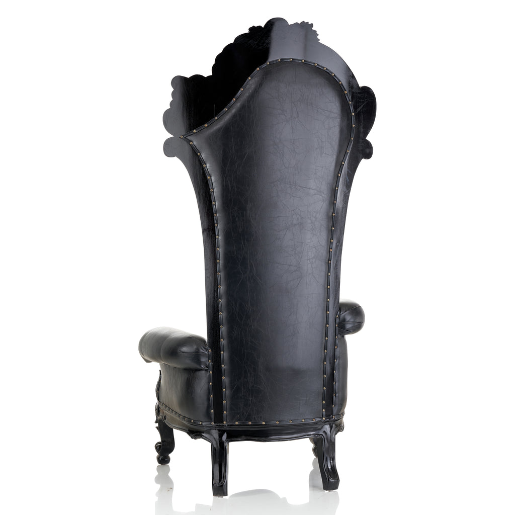 "Stellara" Throne Chair - Black / Black