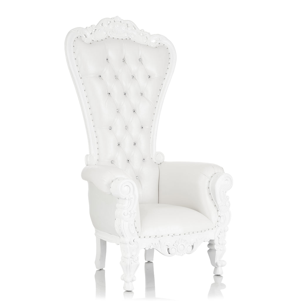 "Queen Tiffany" Throne Chair - White / White