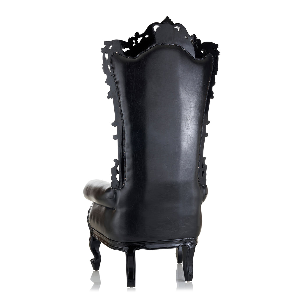 "Noella" Royal Throne Chair - Black / Black