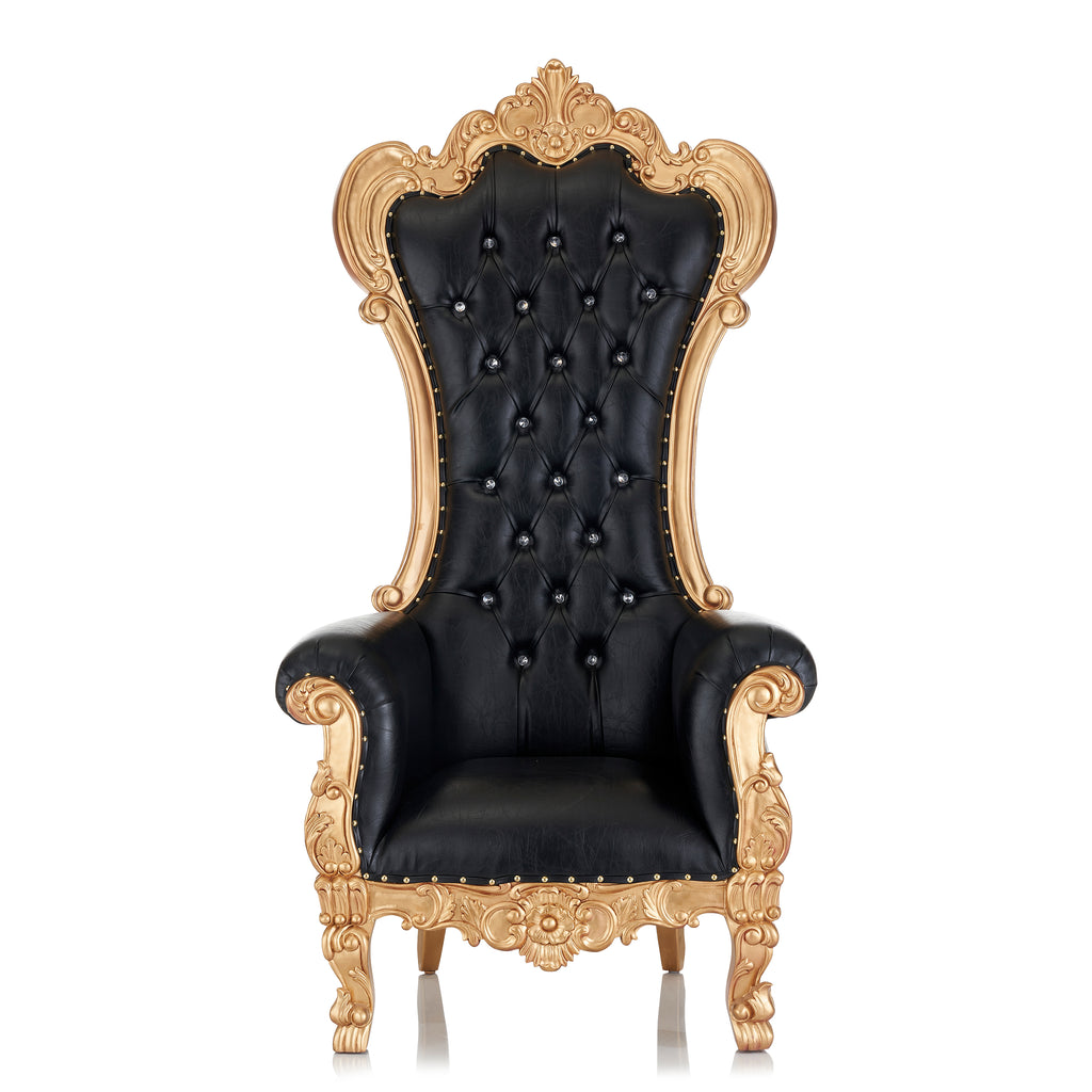 "Dania" Throne Chair - Black / Gold