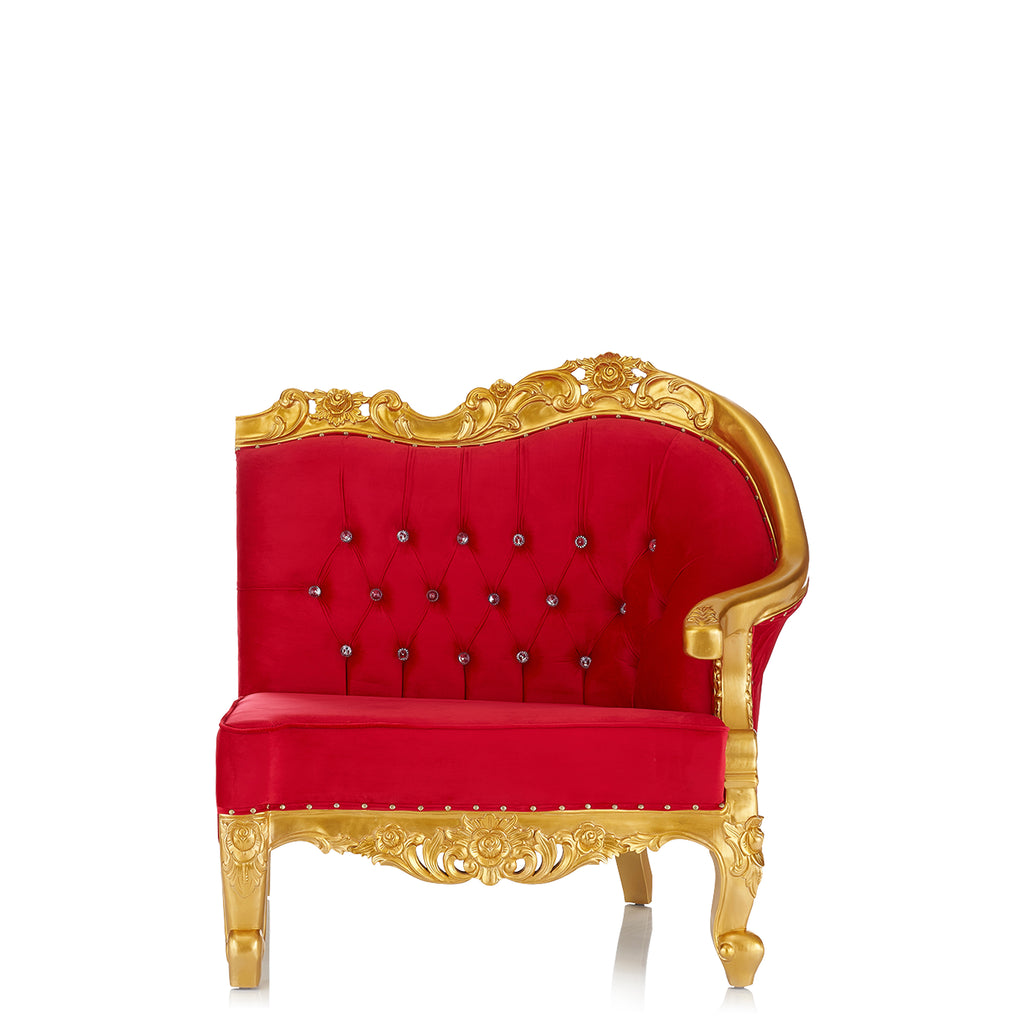 "Brianna" Royal Sofa Set - Red Velvet / Gold - 3 Pcs