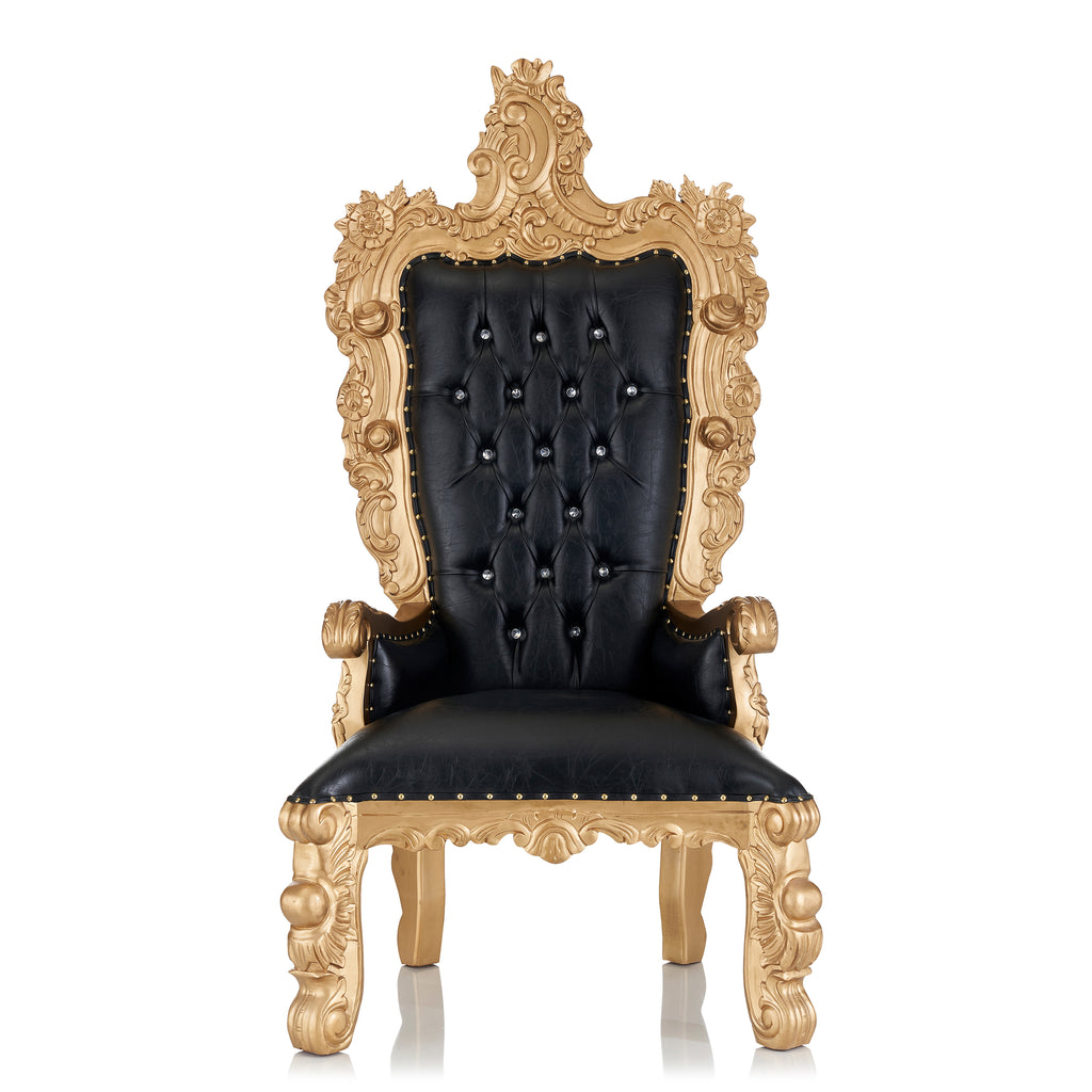 "Aquarius" Throne Chair - Black / Gold