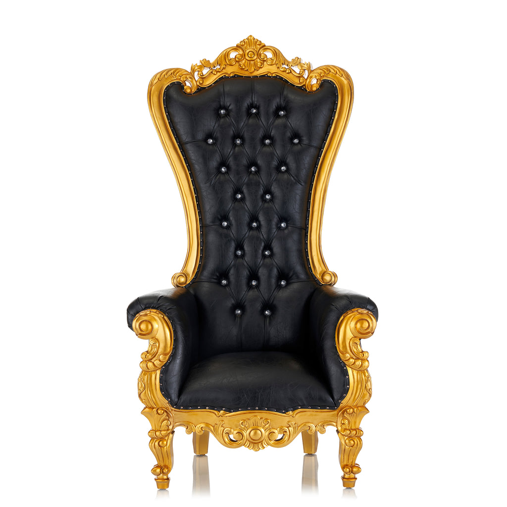 "Queen Tiffany 2.0" Throne Chair - Black / Gold