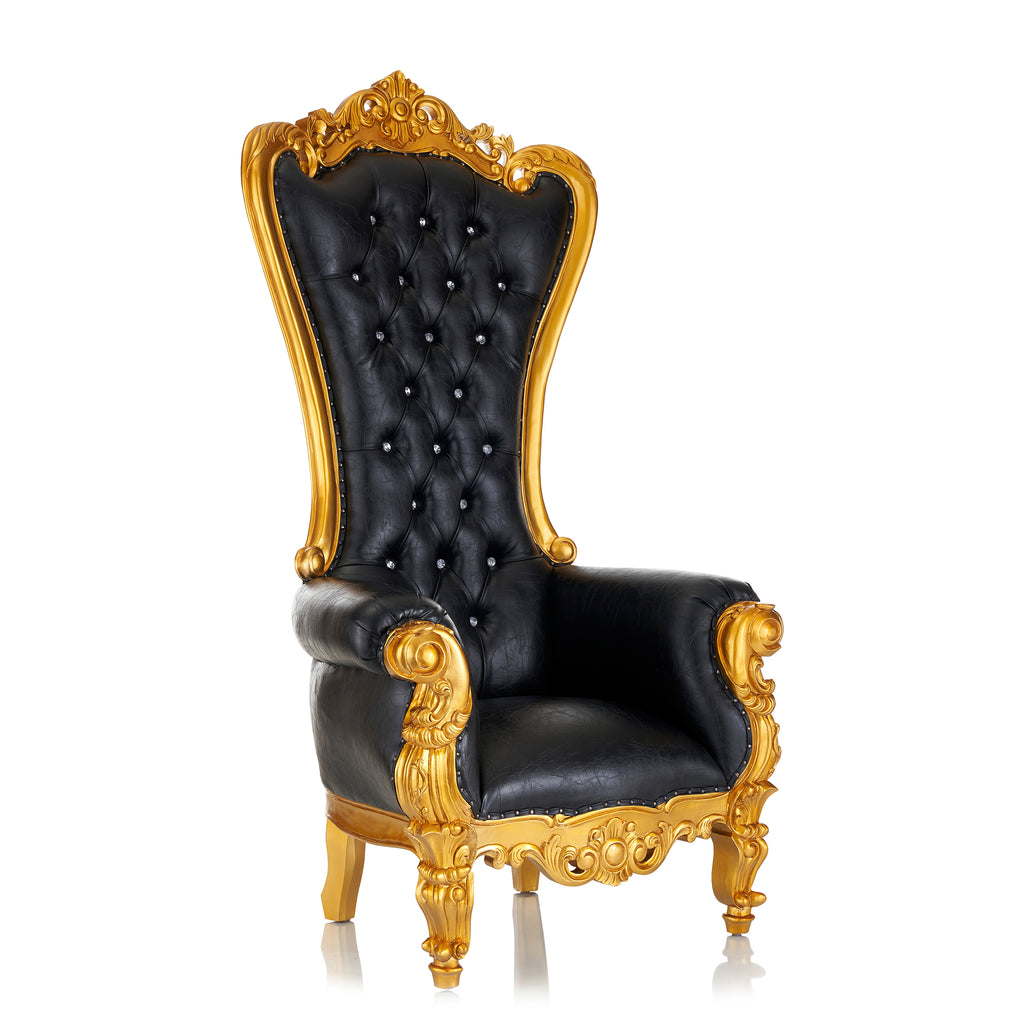 "Queen Tiffany 2.0" Throne Chair - Black / Gold