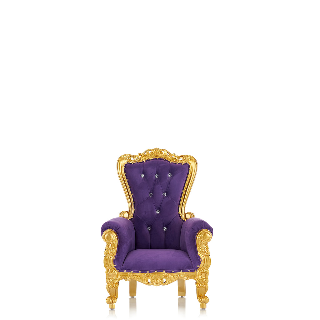 "Mini Tiffany" Kids Throne Chair - Purple Velvet / Gold
