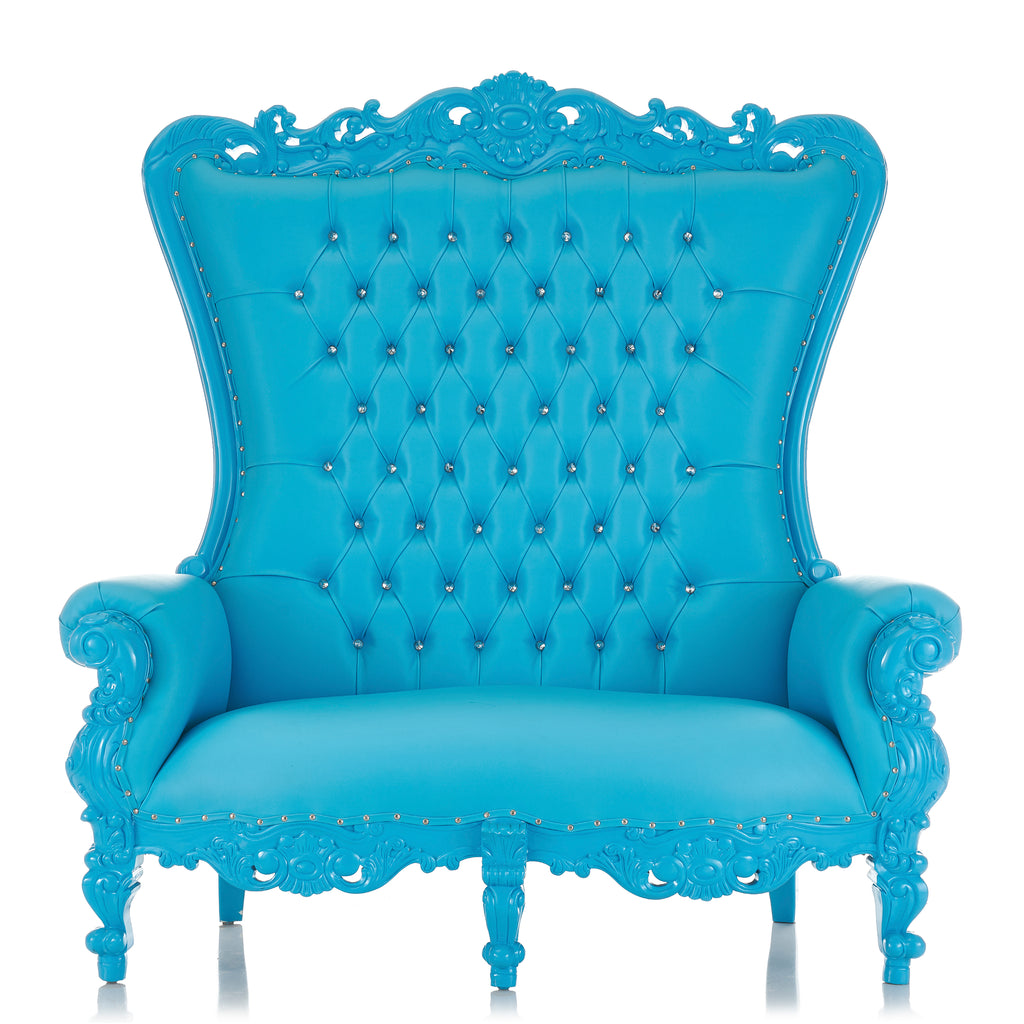 "Queen Tiffany" Love Seat Throne - Light Blue / Blue