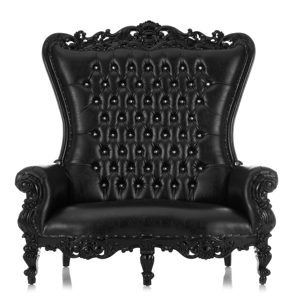 "Queen Tiffany 2.0" Love Seat Throne - Black / Black