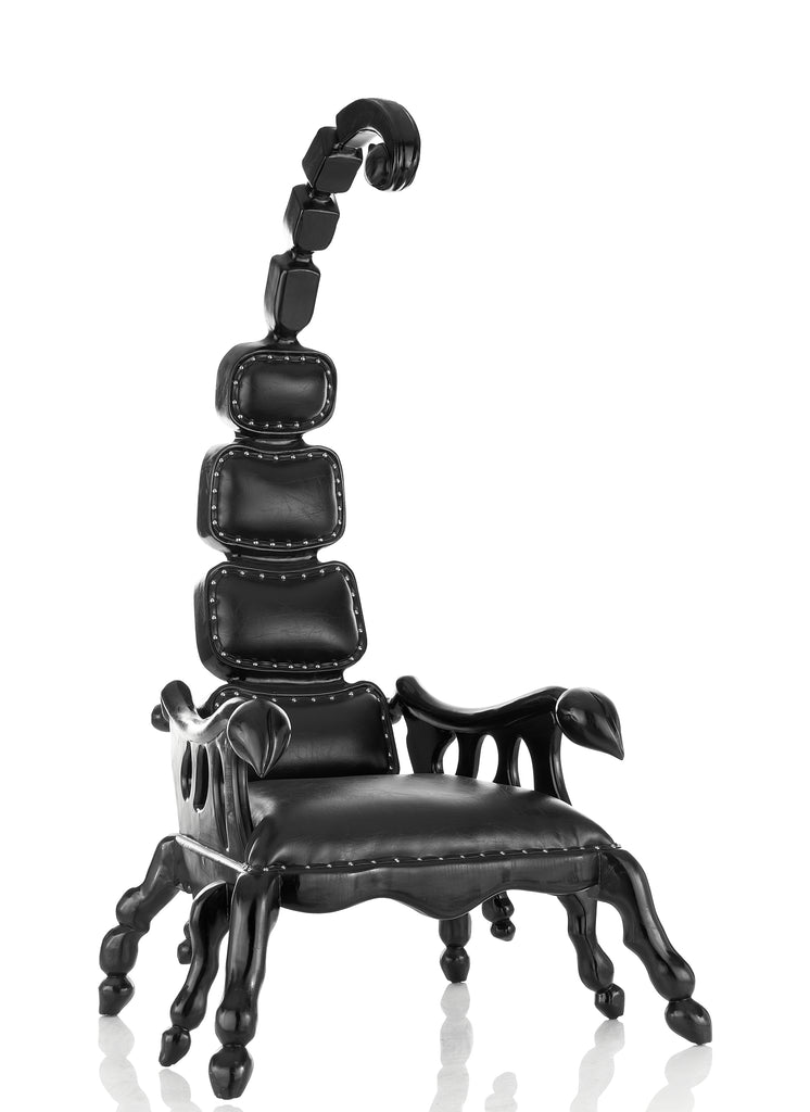 "Scorpion" Throne Chair - Black / Black