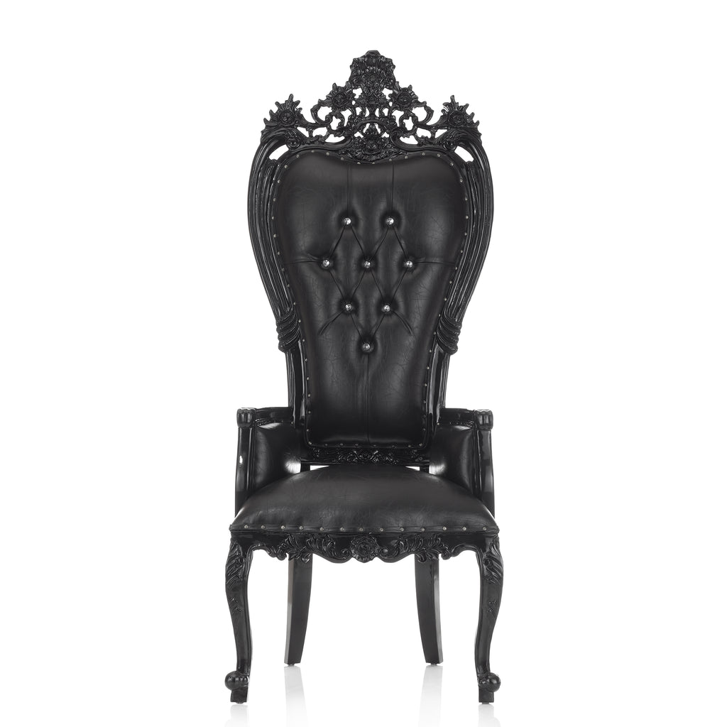 "Giovanni" Party Throne Chair - Black / Black