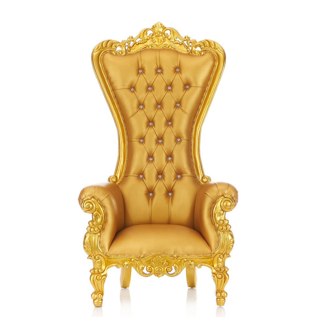 "Queen Tiffany 2.0" Throne Chair - Gold / Gold