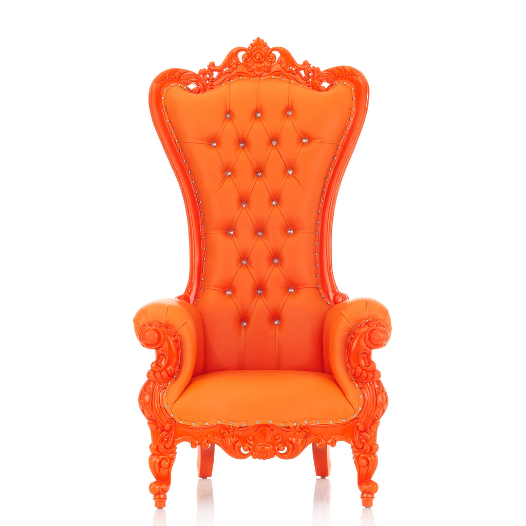 "Queen Tiffany" Throne Chair - Orange / Orange