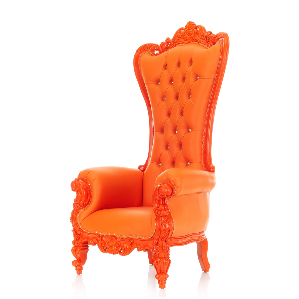 "Queen Tiffany" Throne Chair - Orange / Orange