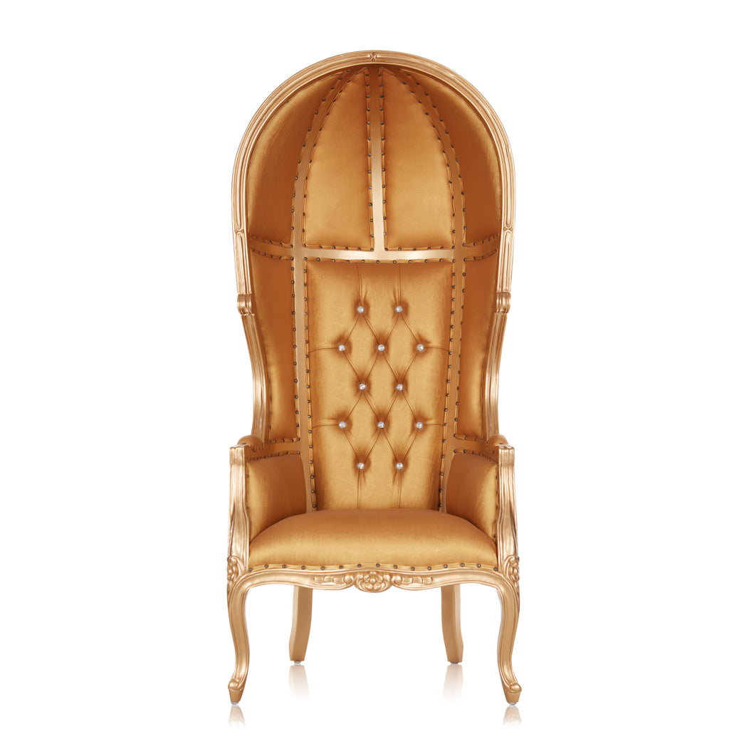 "Hooded Canopy 70" Bridal Throne Chair - Gold / Gold
