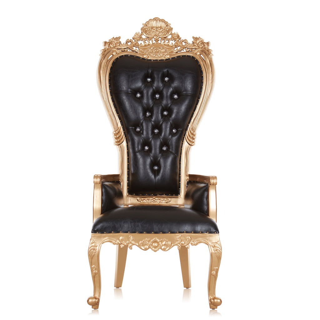 "Giovanni" Party Throne Chair - Black / Gold
