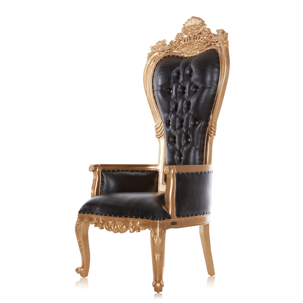 "Giovanni" Party Throne Chair - Black / Gold