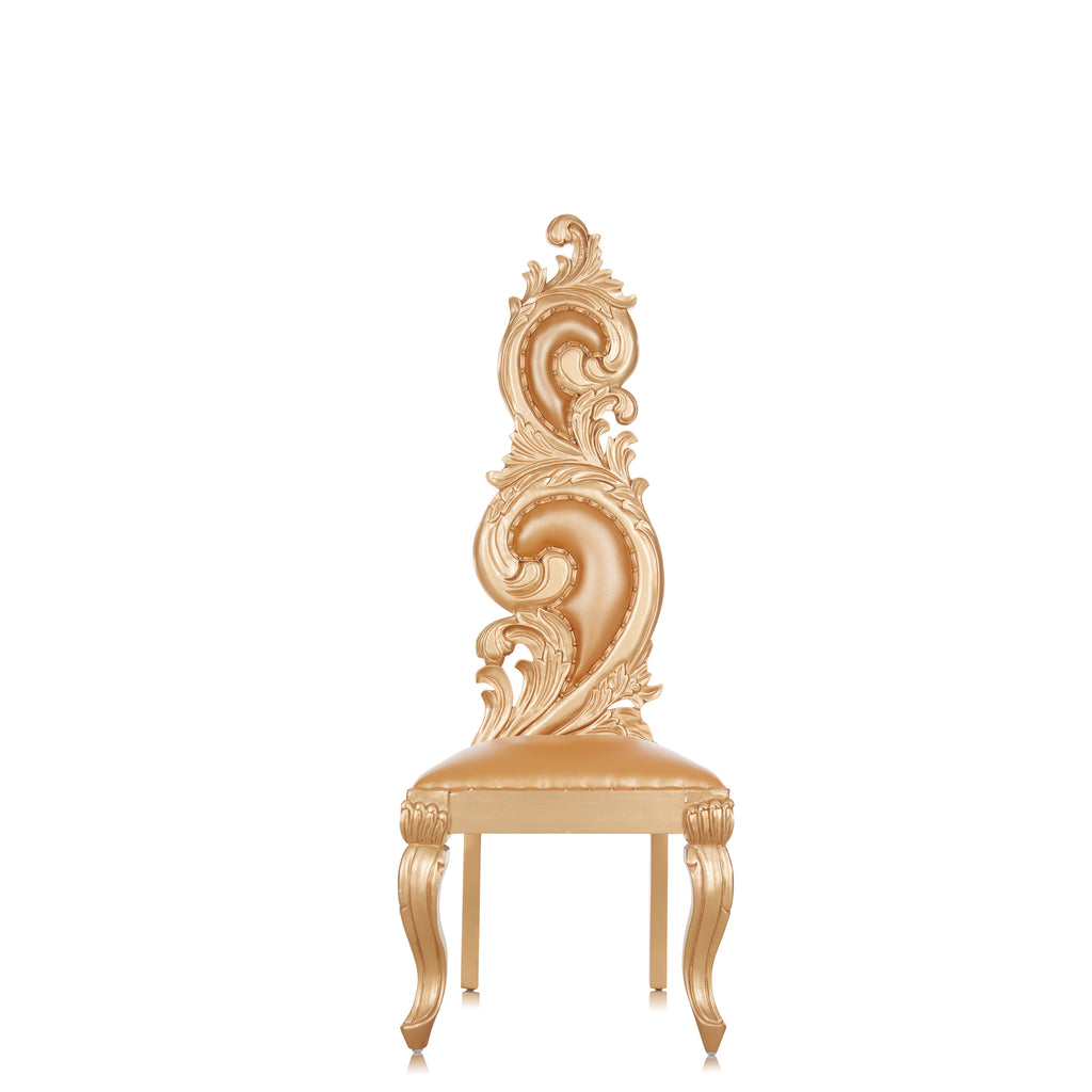 "Serpentine" Accent Throne Chair - Gold / Gold