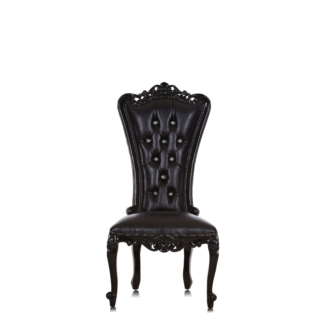 "Valentina" Accent Armless Chair - Black / Black