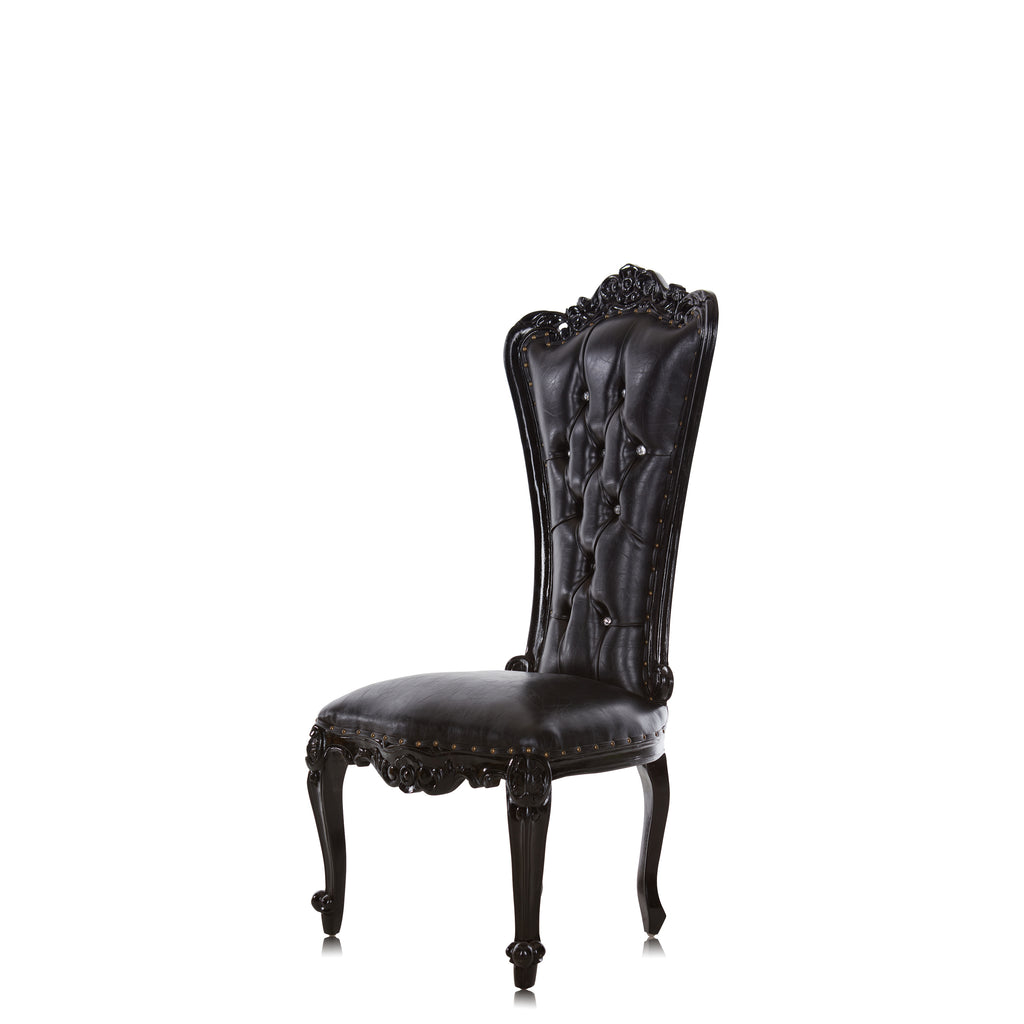 "Valentina" Accent Armless Chair - Black / Black